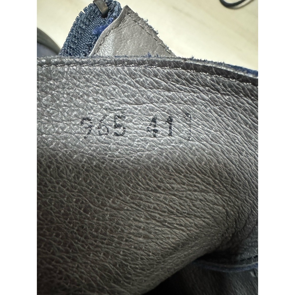 LOFINA Ottanio Leather i6 965 Low Boots Lace Up Zip Womens Size EU 41/US 10 Blue - Picture 11 of 11